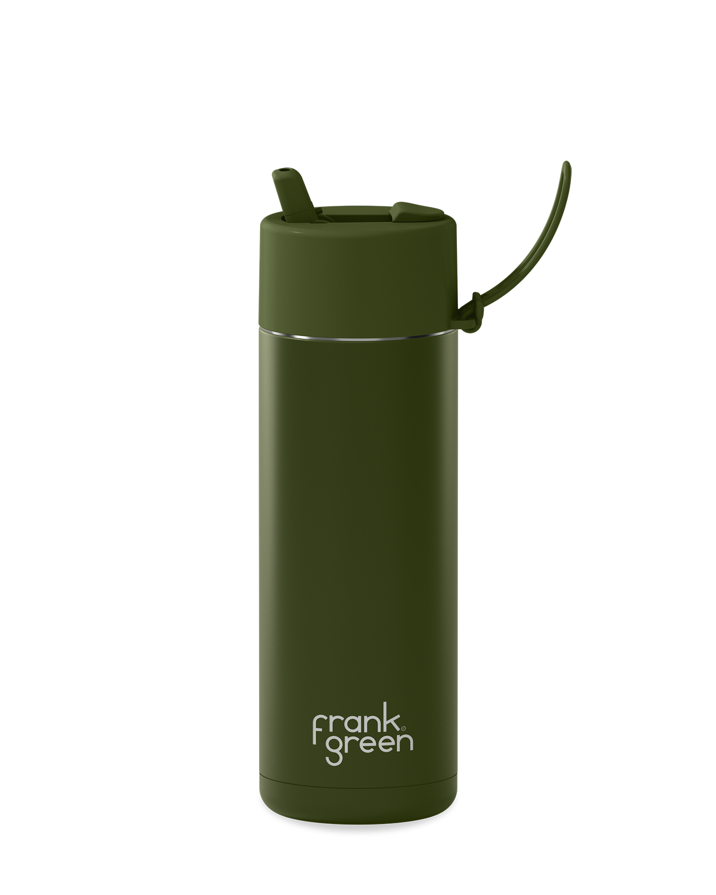 Ceramic Reusable Bottle with Flip Lid - Khaki - (595ml)