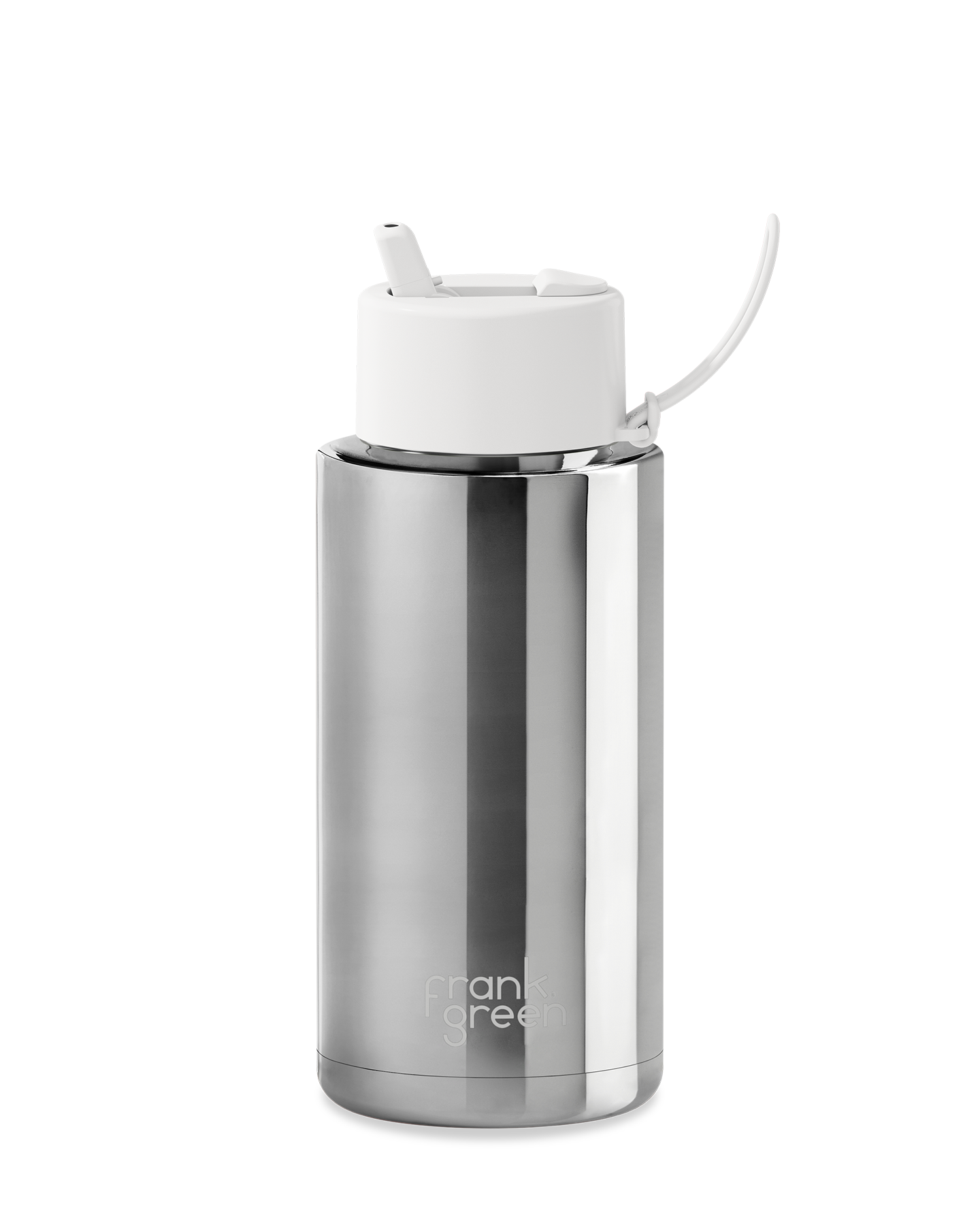 Ceramic Reusable Bottle with Flip Lid - Limited Edition Silver with Flip Straw Lid Cloud- (1L)