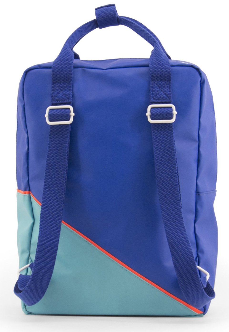 Large backpack diagonal ink blue / retro mint - Sticky Lemon