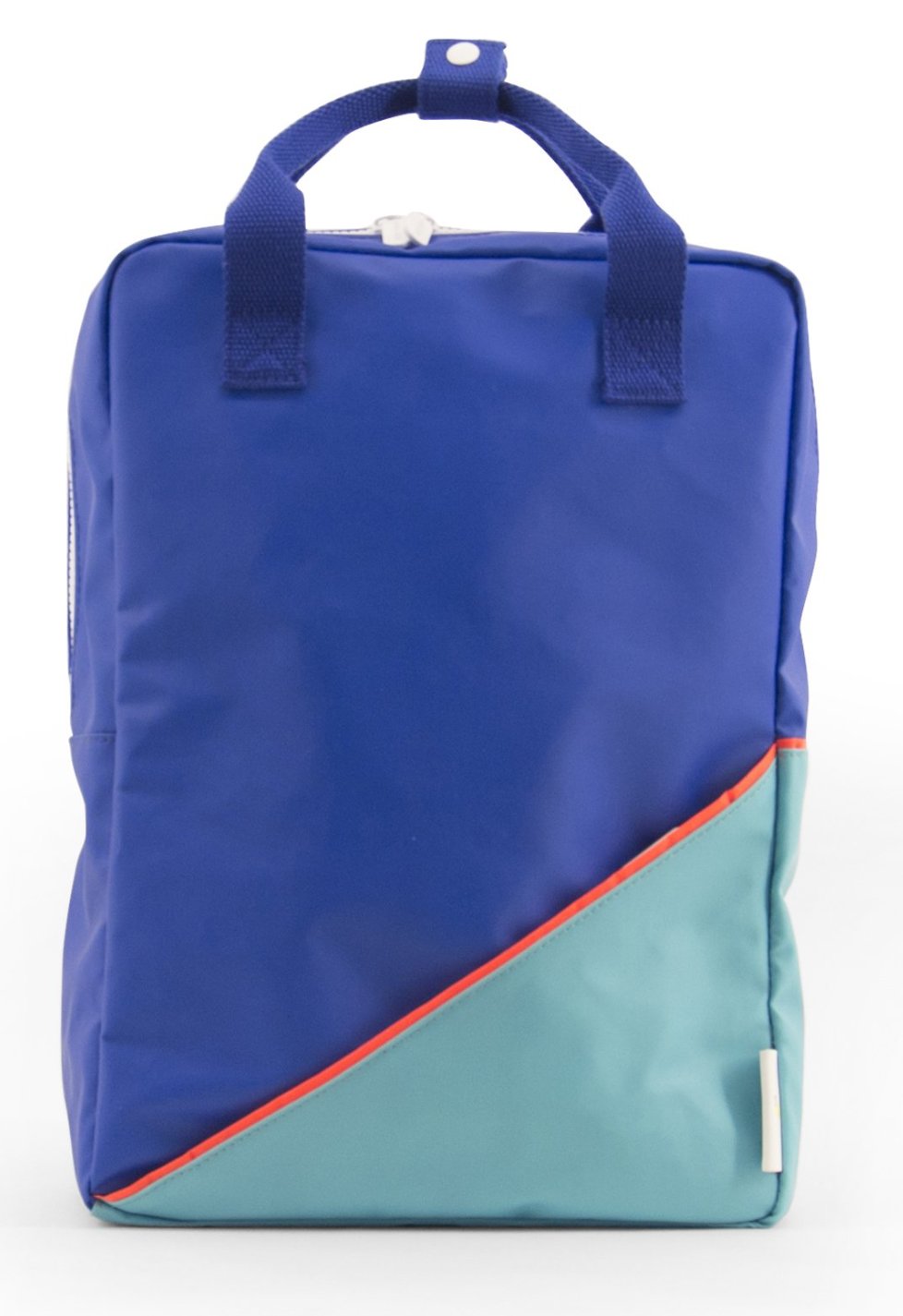 Large backpack diagonal ink blue / retro mint - Sticky Lemon