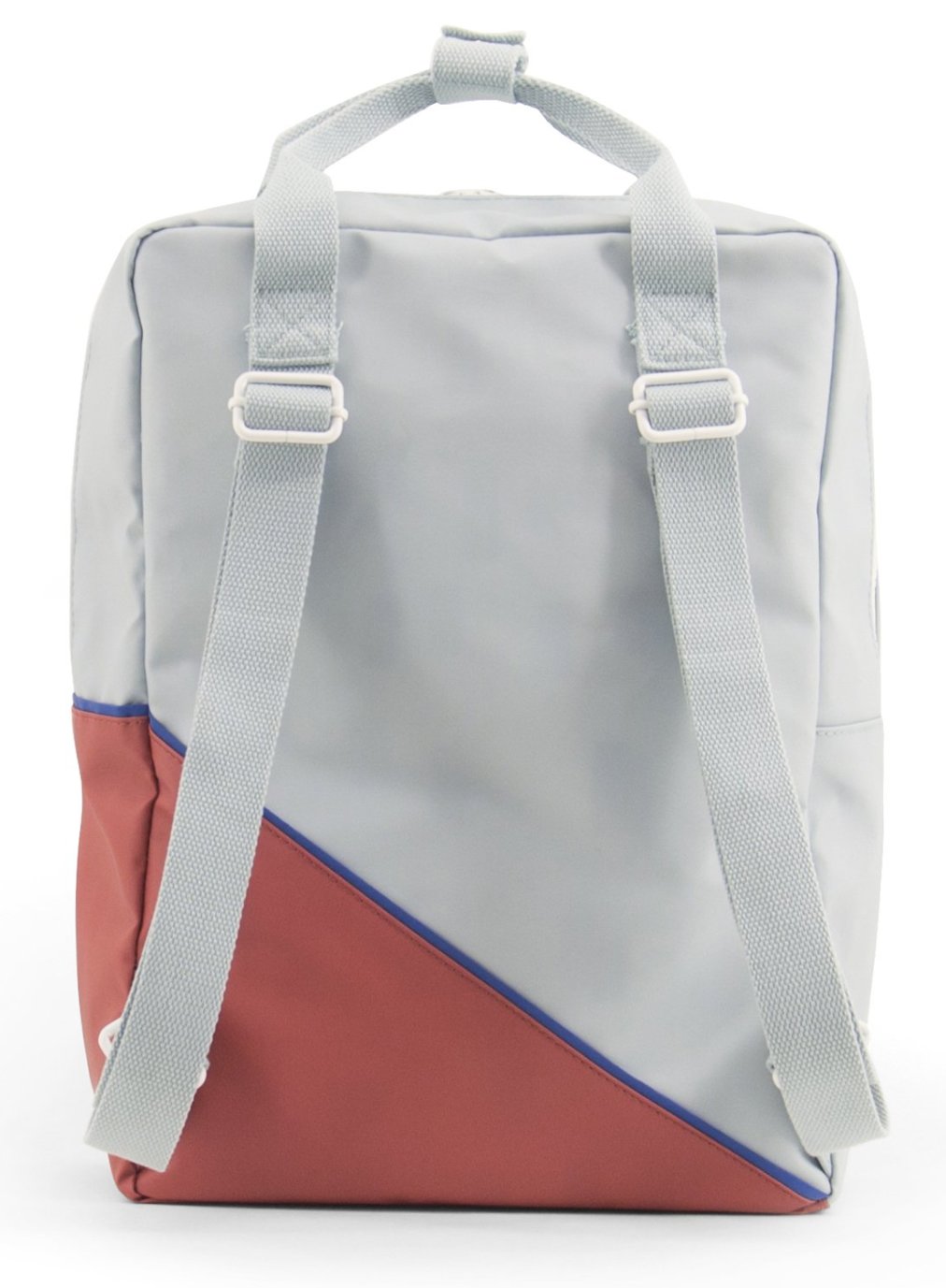 Large backpack diagonal powder blue / faded red - Sticky Lemon