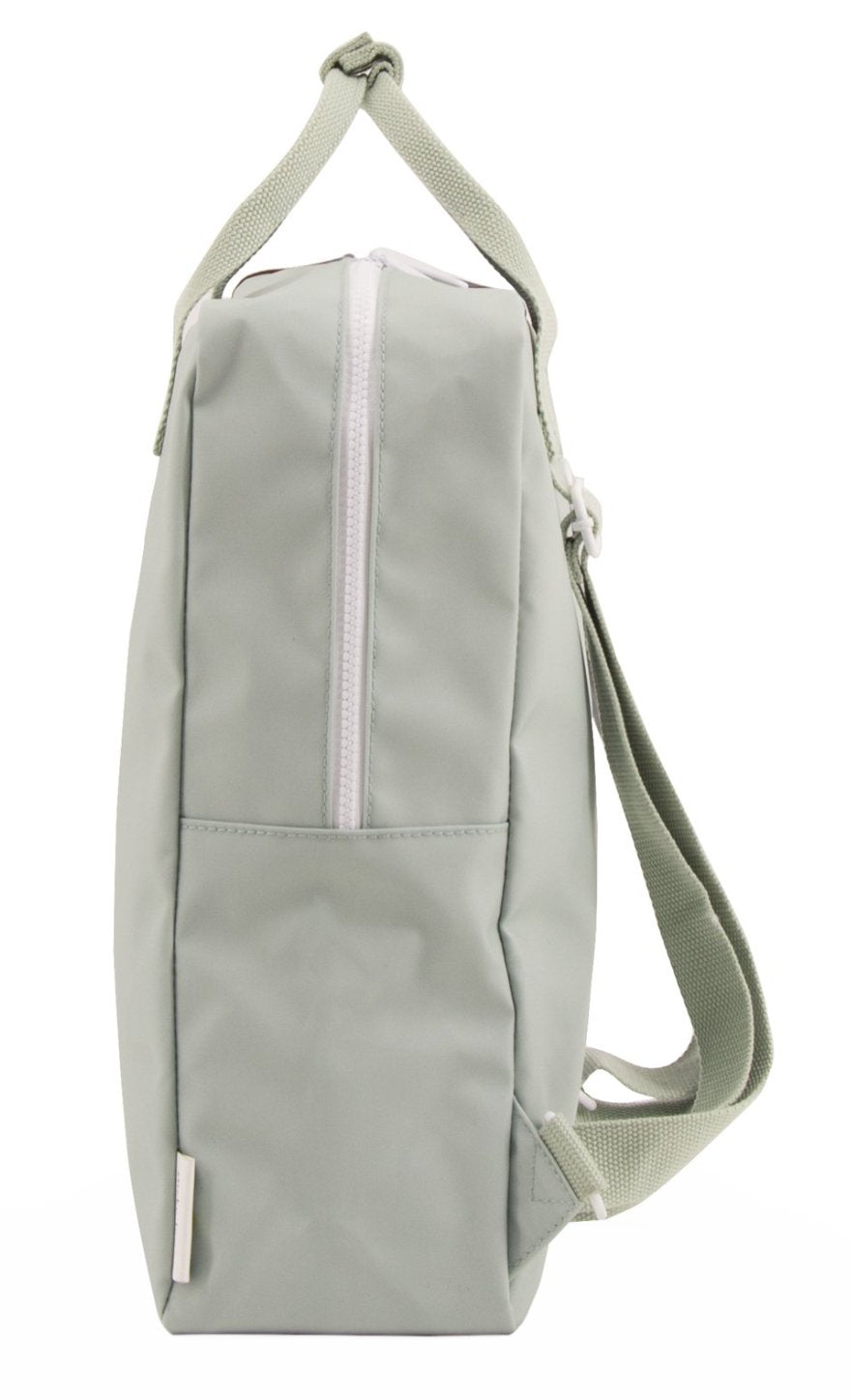 Large backpack vertical - sage green / dark blue