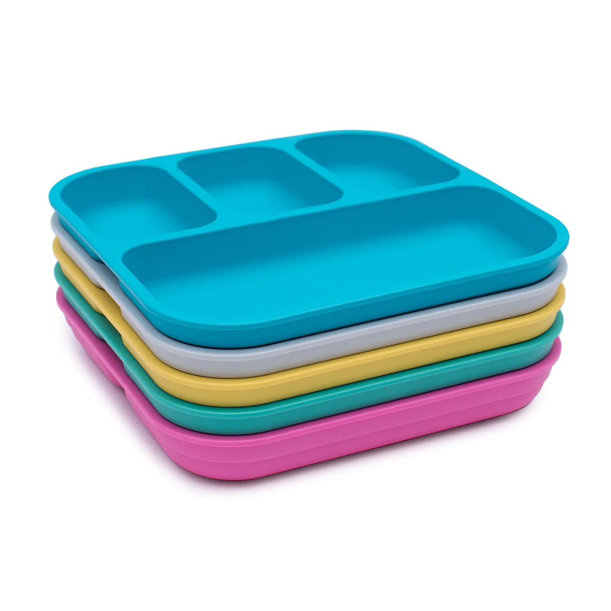 Plant-Based Bento-Style Divided Plates (22x21cm) - Individual - Blue