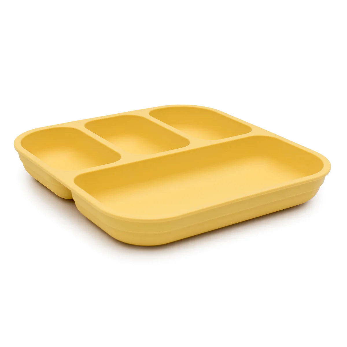 Plant-Based Bento-Style Divided Plates (22x21cm) - Individual - Yellow