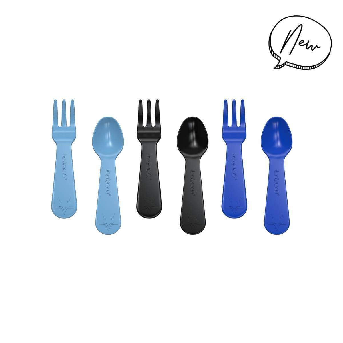 LUNCH PUNCH FORK AND SPOON SET - BLUE