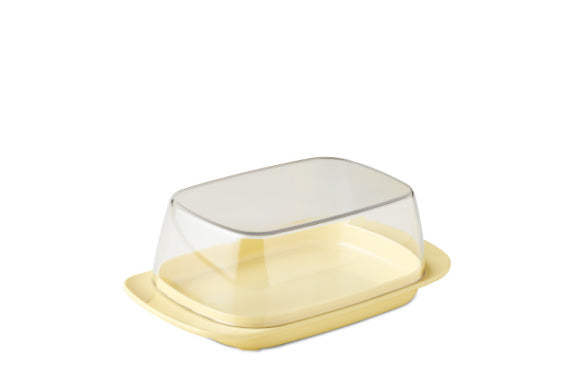Butter dish - retro yellow