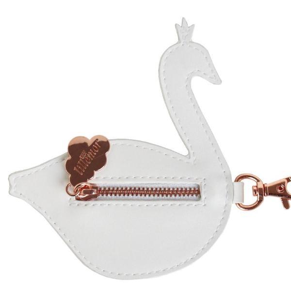 Little Coin Purse - White & Blue Swan