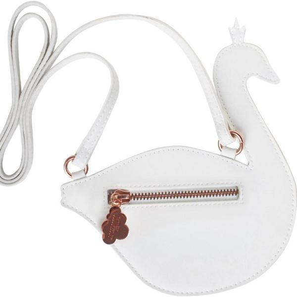 Little Cross Body Shoulder Bag - White & Blue Swan