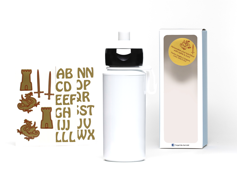 DIY Dragons - Popup water bottle white - 275ml