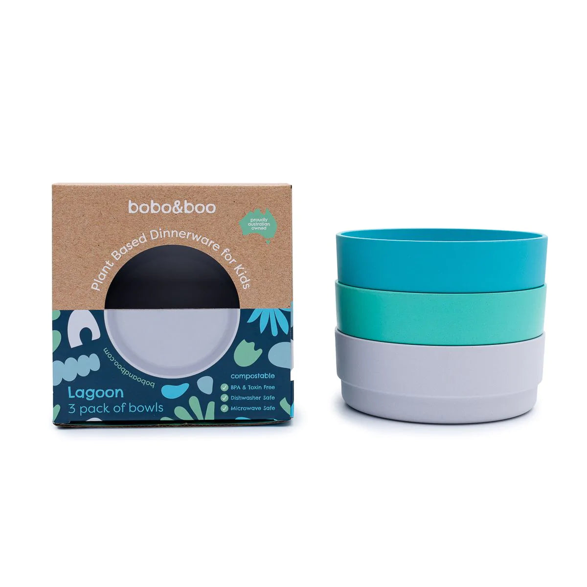 Plant-Based 3 Pack of Bowls - Lagoon (600ml)