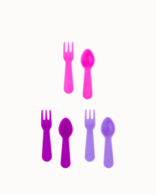 LUNCH PUNCH FORK AND SPOON SET - BLUSH