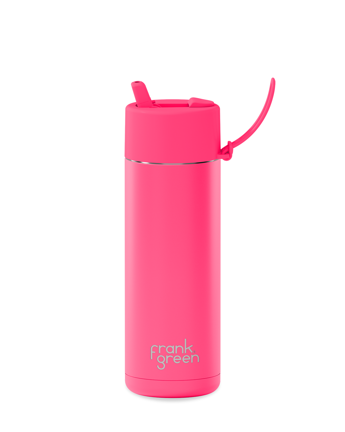 Ceramic Reusable Bottle with Flip Lid - Neon Pink - (595ml)