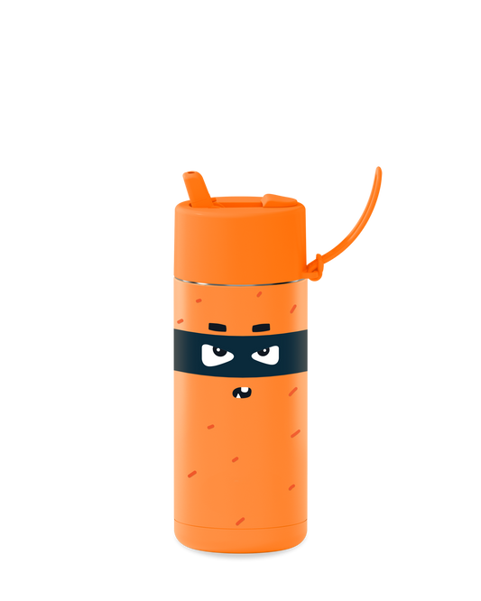 franksters Ceramic Reusable Bottle - Neon Orange Robin - 475ml