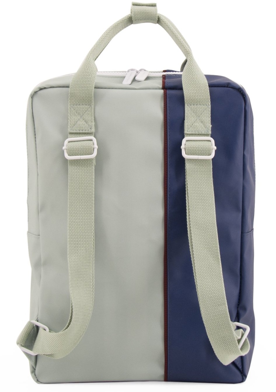 Large backpack vertical - sage green / dark blue