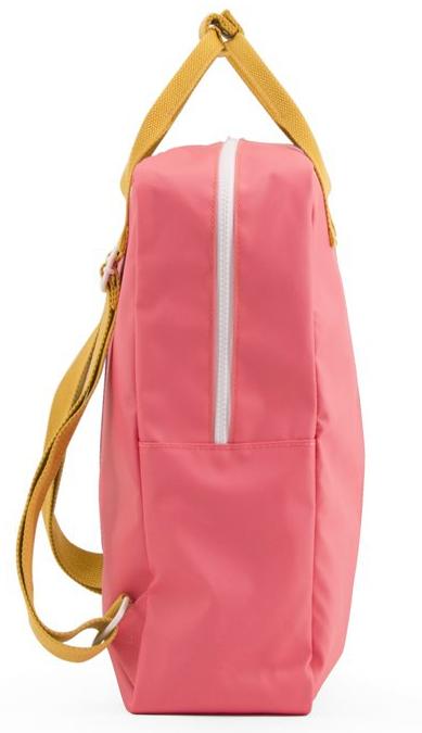 Large backpack vertical - powder caramel fudge / watermelon pink