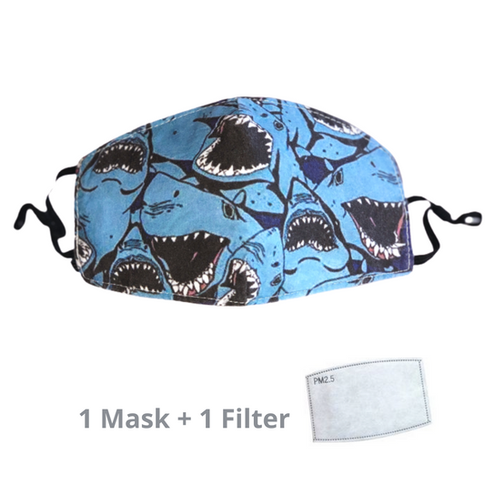 Stylish Re-usable Kids' Face Mask - Shark