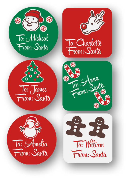 Christmas Gift Labels - Colors