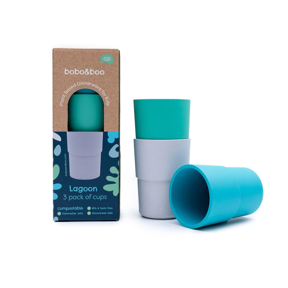 Plant-Based 3 Pack of Cups - Lagoon (300ml)