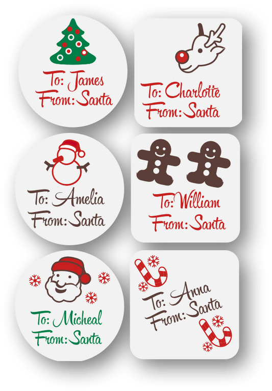 Christmas Gift Labels - White