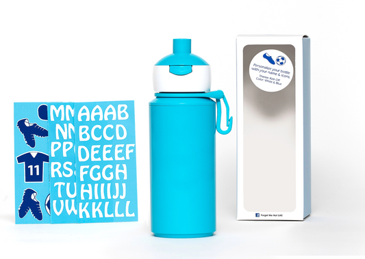 DIY Soccer - Pop-up water bottle blue - 500ml